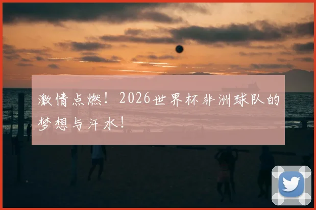 激情点燃！2026世界杯非洲球队的梦想与汗水！