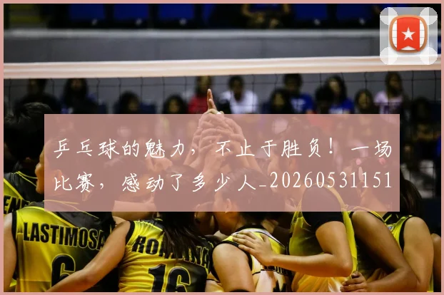 乒乓球的魅力，不止于胜负！一场比赛，感动了多少人_20260531151632